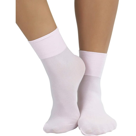 ToBeInStyle Womens Classic Opaque Nylon Anklet Fashion Novelty Socks - Baby Pink