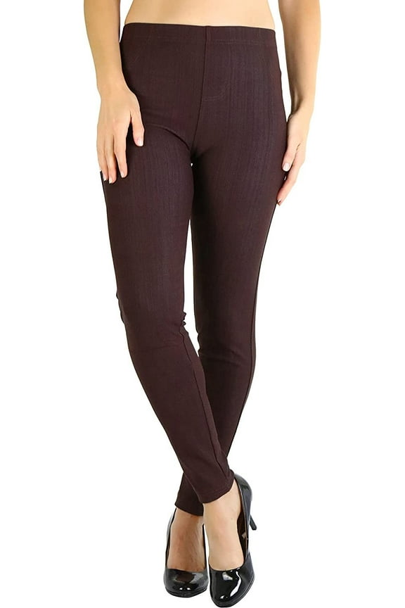 Womens Easy Pull-on Denim Skinny Fit Comfort Stretch Leggings Jeggings