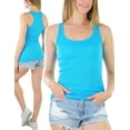 thumbnail image 1 of ToBeInStyle Womens Essential Ribbed Racerback Versatile Layering Cotton Blend Tank Top, 1 of 6