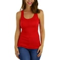 thumbnail image 1 of ToBeInStyle Womens Essential Ribbed Racerback Versatile Layering Cotton Blend Tank Top, 1 of 4