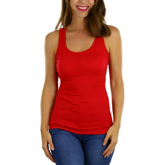 ToBeInStyle Womens Essential Ribbed Racerback Versatile Layering Cotton Blend Tank Top