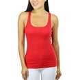 thumbnail image 1 of ToBeInStyle Womens Essential Ribbed Racerback Versatile Layering Cotton Blend Tank Top, 1 of 5
