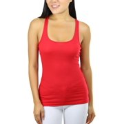 ToBeInStyle Womens Essential Ribbed Racerback Versatile Layering Cotton Blend Tank Top