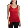 thumbnail image 1 of ToBeInStyle Womens Essential Ribbed Racerback Versatile Layering Cotton Blend Tank Top, 1 of 4