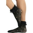 thumbnail image 1 of ToBeInStyle Womens Fancy Round Net Pattern Anklet Fashion Socks w/ Elegant Ruffle Trim - Black - One Size, 1 of 5