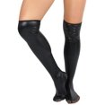thumbnail image 1 of ToBeInStyle Womens Flashy Superhero Wet Look Metallic Shiny Knee High Socks - Black - One Size, 1 of 7
