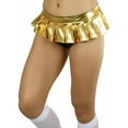thumbnail image 1 of ToBeInStyle Womens Flirty Metallic Pleated Festival Ultra Micro-Mini Rave Skirt - Narrow Band - Gold - One Size, 1 of 5