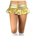 thumbnail image 1 of ToBeInStyle Womens Flirty Metallic Pleated Festival Ultra Micro-Mini Rave Skirt - Wide Band - Gold - One Size, 1 of 6