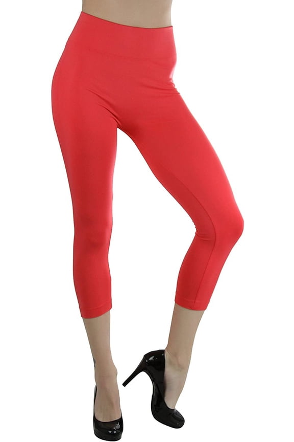 Womens Footless Classic Seamless Style Elastic Microfiber Lightweight Stretch Leggings
