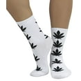 thumbnail image 1 of ToBeInStyle Womens Fun Acrylic Iconic Leaf Printed Socks - White/Black, 1 of 7