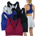thumbnail image 1 of ToBeInStyle Womens Pack of 6 Comfortable and Supportive Racerback Sports Bras, 1 of 6