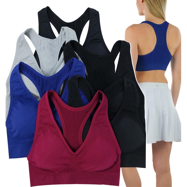 ToBeInStyle Womens Pack of 6 Comfortable and Supportive Racerback Sports Bras