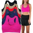 thumbnail image 1 of ToBeInStyle Womens Pack of 6 Comfortable and Supportive Racerback Sports Bras, 1 of 6