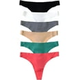 thumbnail image 1 of ToBeInStyle Womens Pack of 6 Invisible Low-Rise No-Show Invisible Seamless Thong Panties, 1 of 1