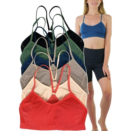 ToBeInStyle Womens Pack of 6 Non-Padded Adjustable Strap Bras