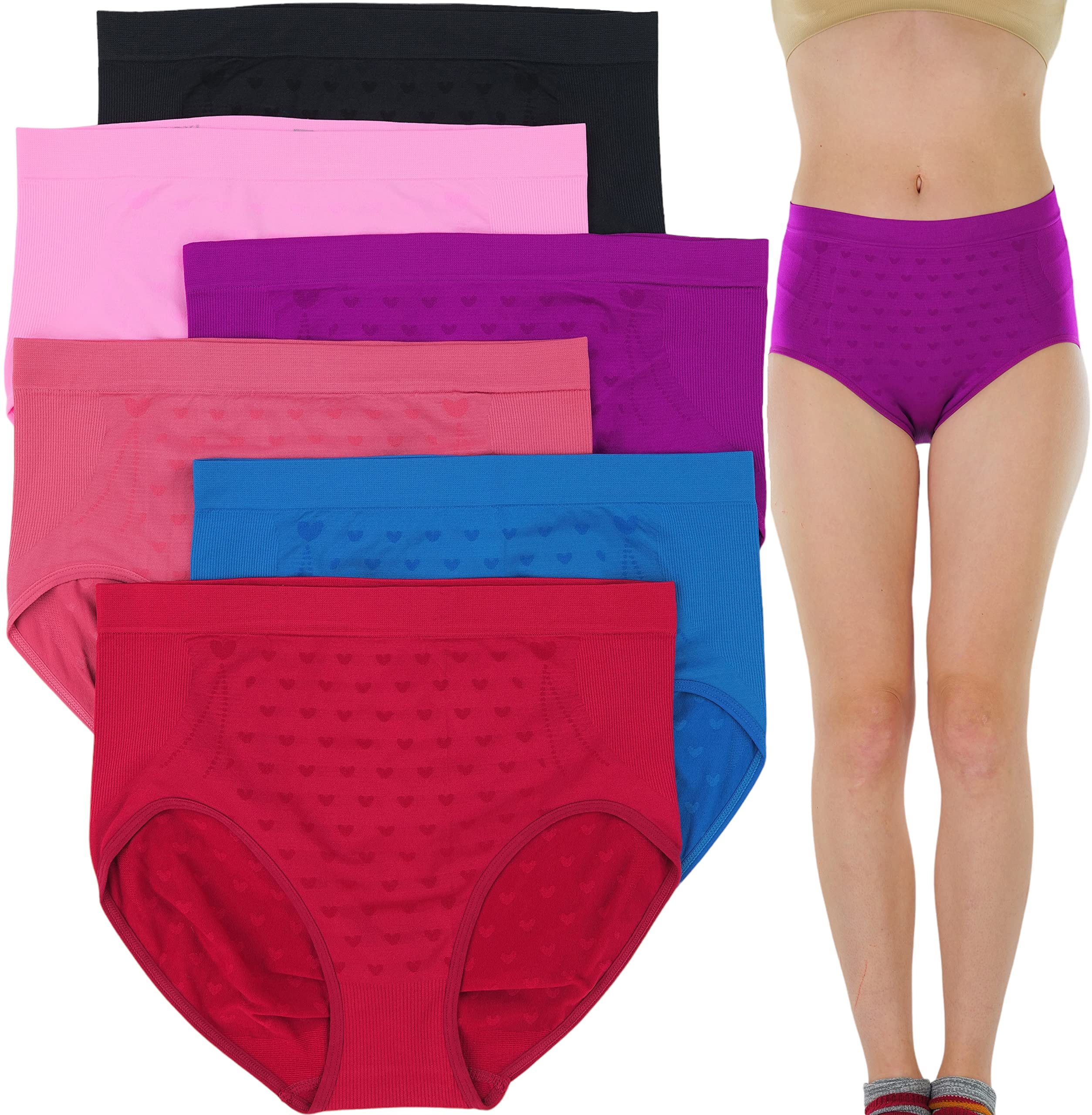 Ellen Tracy Essentials Womens Seamless Briefs 4-Pack Panties (Ivory Tan,  XX-Large) 