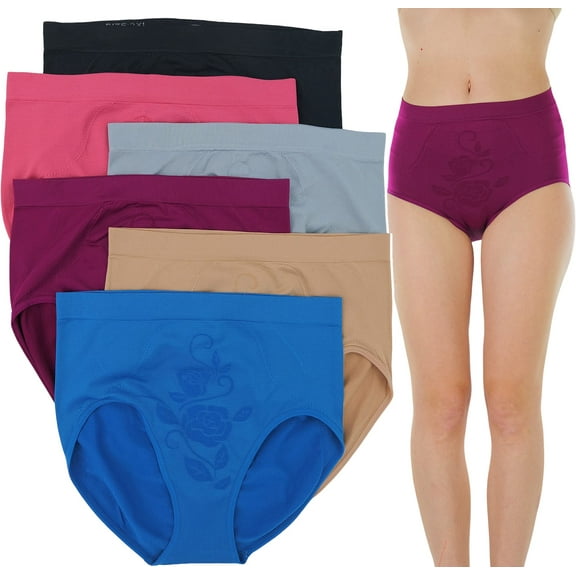 ToBeInStyle Women's Seamless High Waist Briefs, Pack of 6