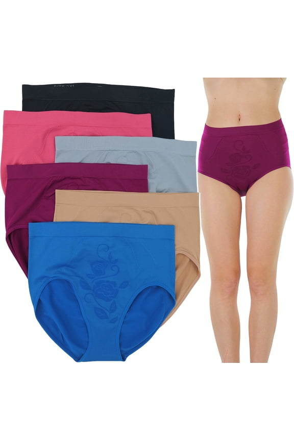 Women's Seamless High Waist Briefs, Pack of 6