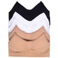 thumbnail image 1 of ToBeInStyle Womens Pack of 6 Wire Free Padded Sports Bralettes, 1 of 4