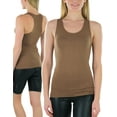 thumbnail image 1 of ToBeInStyle Womens Seamless Active Racerback Tank Top - Mocha, 1 of 7