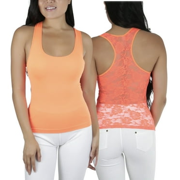 ToBeInStyle Womens Seamless Lace Racerback Tank Tops