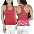 thumbnail image 1 of ToBeInStyle Womens Seamless Lace Racerback Tank Tops, 1 of 4