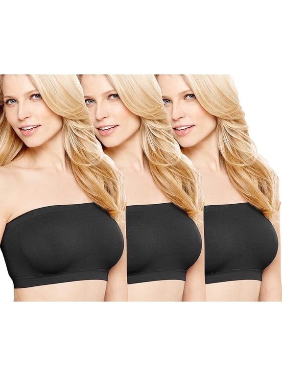Women’s Seamless Microfiber Bandeau Strapless Tube Top Bras Wire Free No Pad