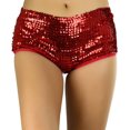thumbnail image 1 of ToBeInStyle Womens Sequined Shiny Sparkly Bling Booty Dance Shorts - Red, 1 of 6