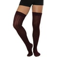 thumbnail image 1 of ToBeInStyle Womens Sexy Ribbed Knit Over Knee Thigh Highs - Burgundy, 1 of 5