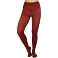 thumbnail image 1 of ToBeInStyle Women's Opaque Solid Color Nylon Tights Pantyhose Hosiery - Burgundy - One Size, 1 of 6