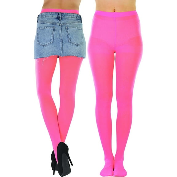 ToBeInStyle Women's Opaque Solid Color Nylon Tights Pantyhose Hosiery - Doll Pink - One Size