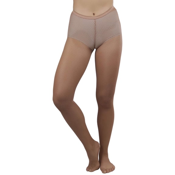 ToBeInStyle Womens Timelessly Classic Professional Fishnet Tights - Light Toast - One Size Plus