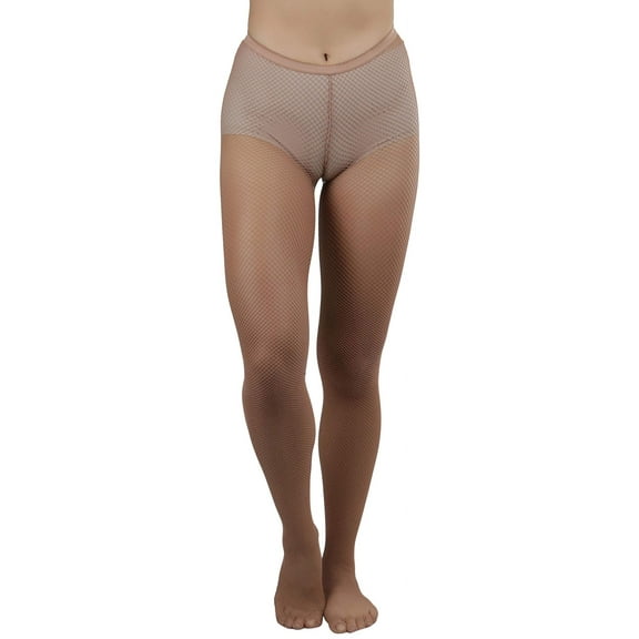 ToBeInStyle Womens Timelessly Classic Professional Fishnet Tights - Light Toast - One Size