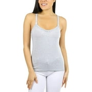ToBeInStyle Womens Vibrant Comfortable Ruched Bust V-Neck Layering Tank Top