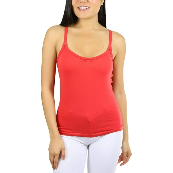 ToBeInStyle Womens Vibrant Comfortable Ruched Bust V-Neck Layering Tank Top