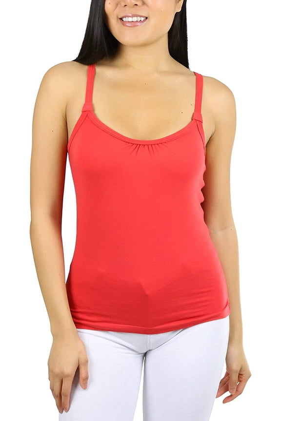 Womens Vibrant Comfortable Ruched Bust V-Neck Layering Tank Top