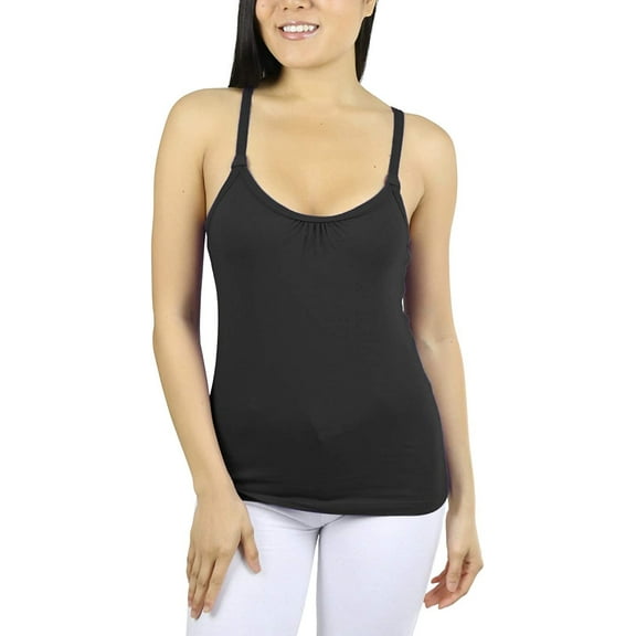 ToBeInStyle Womens Vibrant Comfortable Ruched Bust V-Neck Layering Tank Top