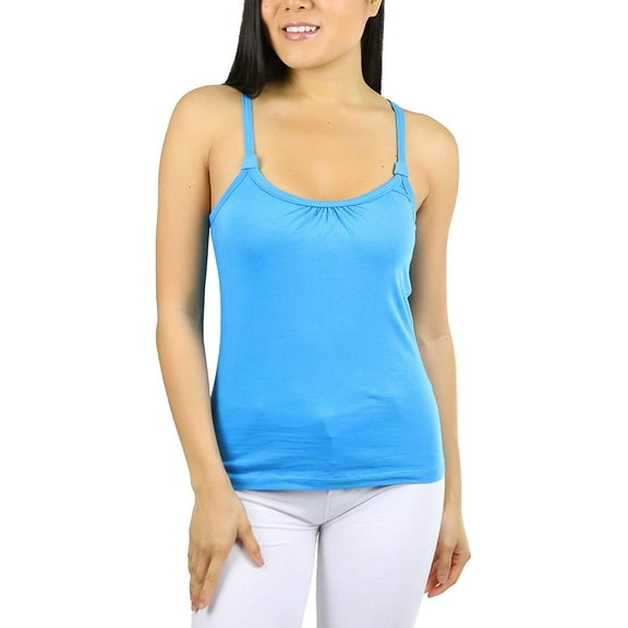 ToBeInStyle Womens Vibrant Comfortable Ruched Bust V-Neck Layering Tank Top