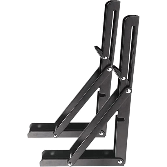 ToBeWow Hardware, namely, metal brackets for general use - Heavy Duty Metal Collapsible Shelf Bracket for Bench Table, Shelf Hinge Wall Mounted Space Saving DIY Bracket