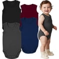 thumbnail image 1 of ToBeinStyle Baby Boys' 4 Pack Tank Top Bodysuit Onesies - Classic - Size 3, 1 of 7