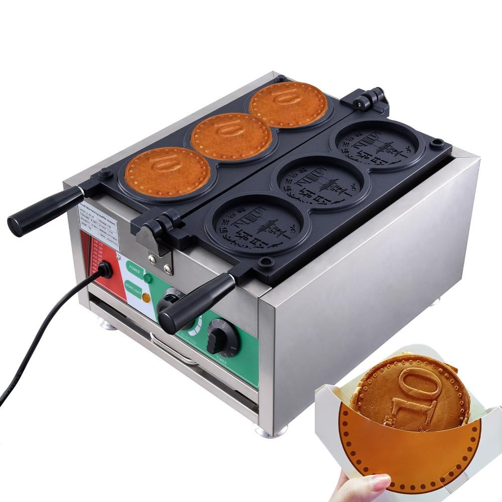 ToHu Commercial Waffle Maker 3000W Portable 3Grid Waffle Coin Irons