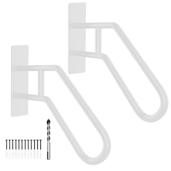 ToHu Wall Mount Handrails for Outdoor Steps Outdoor Metal U-Shaped Railings Solid Construction Black Wall Mounted Stair Railing for Garden Yard Porch and Garage benchmark