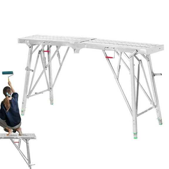 TOHU Work Bench Foldable Scaffolding Bench in Steel Work Bench with Multiple Functions for Cleaning Painting Car Washing Lamp Repairing kind