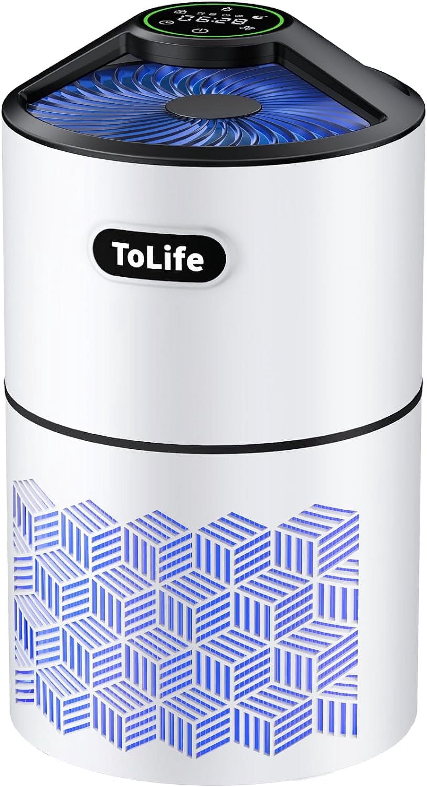 ToLife Air Purifiers for Home Bedroom, 1291 Sq ft True HEPA Filter Air Cleaner for Pets Allergies Hair Odor Smoke Dust, White