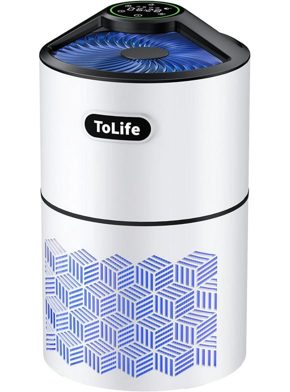 ToLife Air Purifiers for Home Large Room up to 1291 Sq ft True HEPA Filter Air Cleaner for Bedroom Remove Odor Smoke Allergies Dust Pet Hair, White