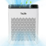 ToLife HEPA Air Purifiers for Home Large Room with Light (1095 Sq. Ft) Remove 99.97% of Pet Hair Odor Dust Smoke Pollen, White