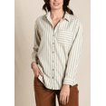 thumbnail image 1 of Toad & Co Women's Yellow Eddy Boyfriend Button Up Shirt Barley Stripe XL, 1 of 4