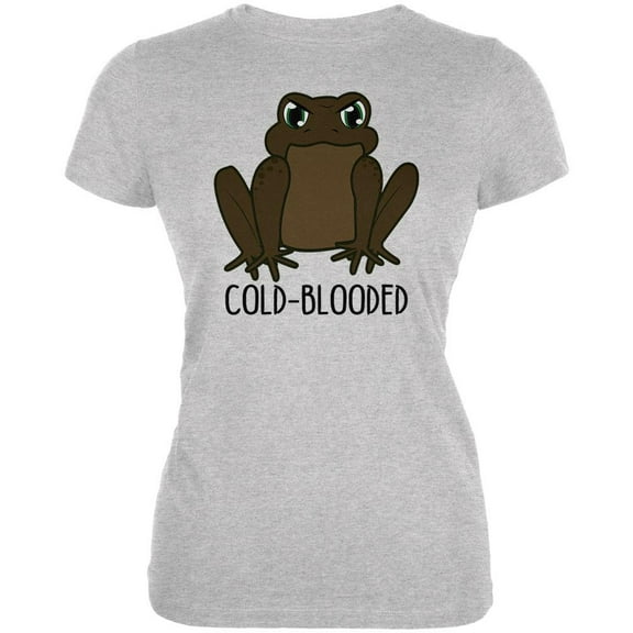 Toad Cold Blooded Funny Juniors Soft T Shirt Heather LG