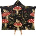 thumbnail image 1 of Toad Frog Butterfly Mushroom Floral Hooded Blanket Fashion Hoodie Cloak Cape Wearable Throw Blankets Gift, 1 of 6