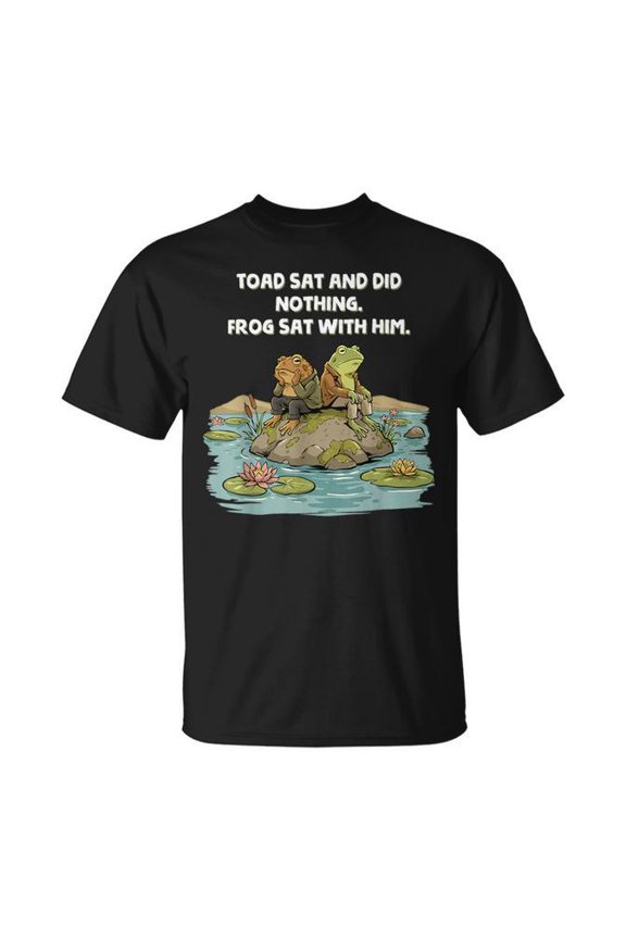 Toad Frog Sat And Did Nothing Retro Cottagecore T-Shirt Size S-5XL